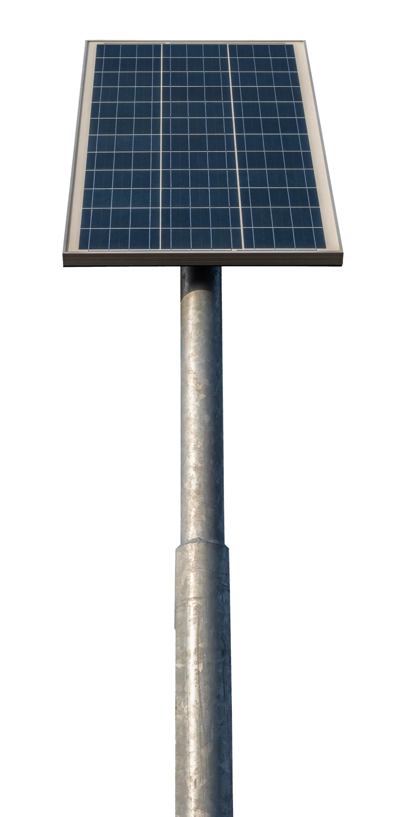 solar panel on pole isolated background